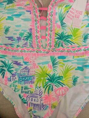 NWT Lilly Pulitzer Nolet Swimsuit Private Island Print